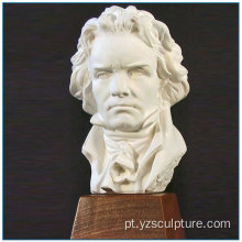 Músico Beethoven White Marble Bust Artwork